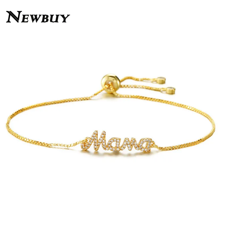2020 Новый Модный Золотой/Серебряный Цвет Мама браслеты с подвесками для женщин