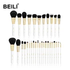 Кисти BEILI для макияжа из козьей шерсти белого и золотого цвета, профессиональная кисть для нанесения основы, румян, бровей