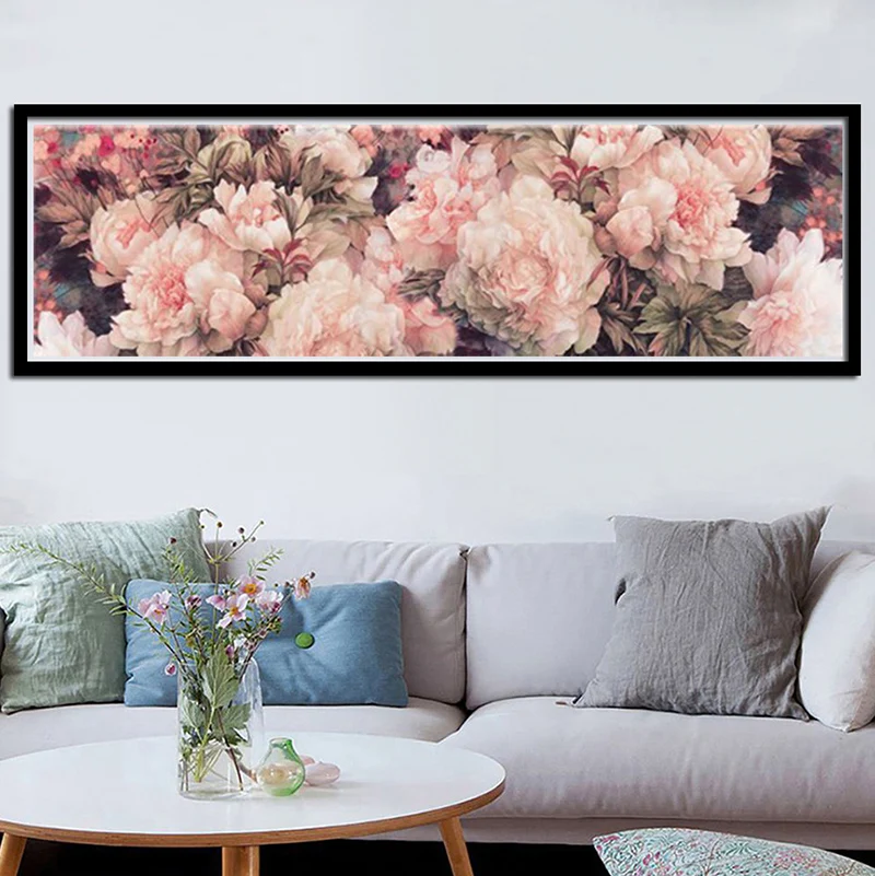 

5D Diy Diamond Painting Cross-stitch Peony&roses Full Round Diamond mosaic Rhinestone picture Embroidery Flower home decor AS44