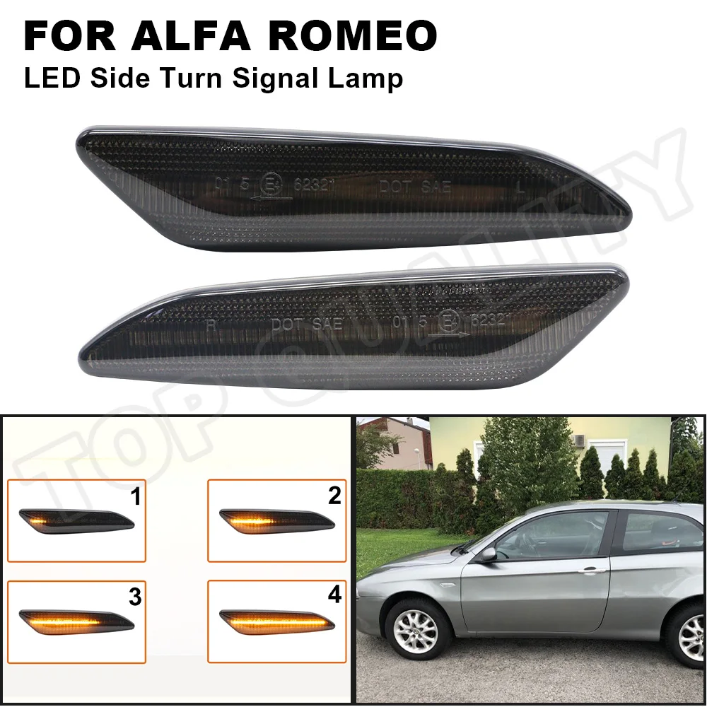 

For Alfa Romeo 147 typ 937 / 156 Fiat Egea Tipo Lancia Delta Ypsilon 3 LED Dynamic Indicator Turn Signal Light Side Marker Lamps