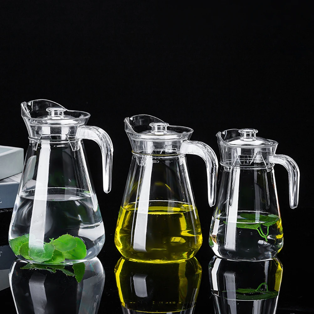 1/1.5/2L Acrylic Beverage Storage Container Clear Juice Jug Water Pitcher Milk Coffee Wine Tea Pot Kettle With Lid Kitchen Tools