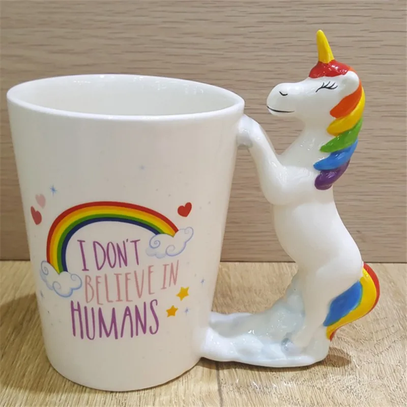 3D керамическая чашка в скандинавском стиле с трехмерной росписью ручкой