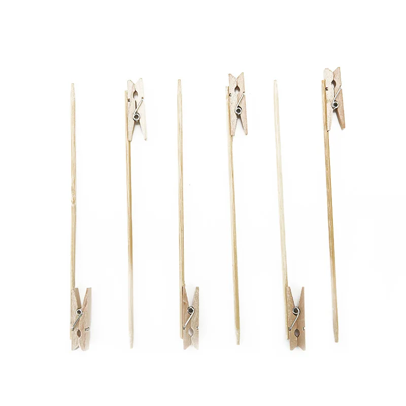 

50pcs/pack Cute Wood Clips Paper Wooden Clamp for Photo Holder Nature Color