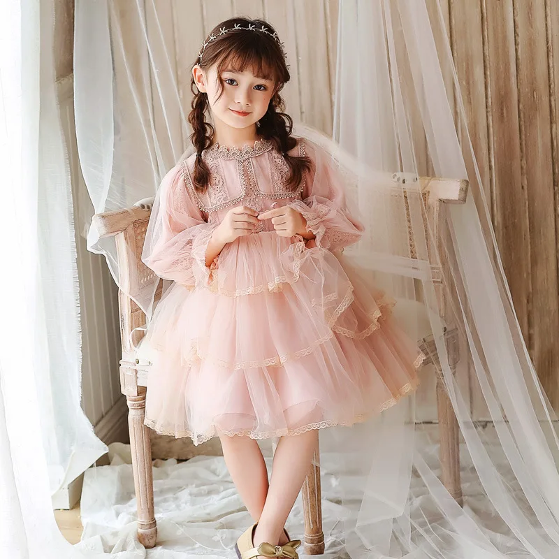 

Elegant Kid Girls Christmas Dress Mesh Patchwork Teen Princess Tutu Dresses Party Wedding Children Dress Vestidos 2-6 Years