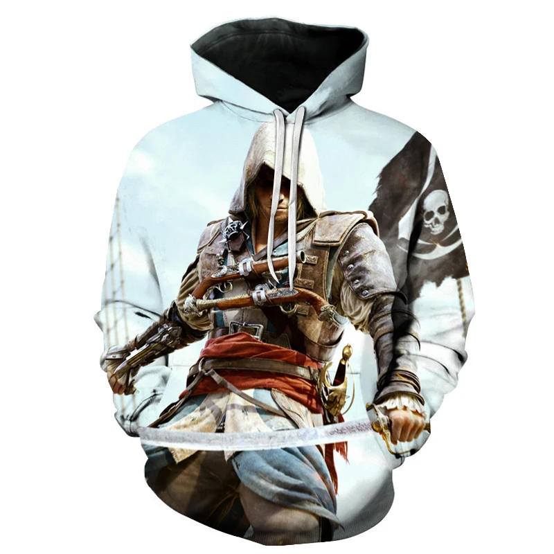 Европейский и пуловер с капюшоном Assassin's creed, худи с 3D принтом в стиле хип-хоп, мужская и женская повседневная одежда, Азиатский Размер 6XL