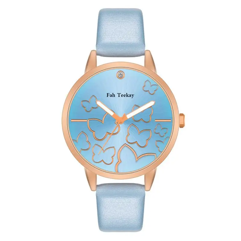 

Pattern Butterfly Luxury Women Fashion Watches Simple Female Dress Wristwatches Classical Design Ladies Quartz Leather Watch