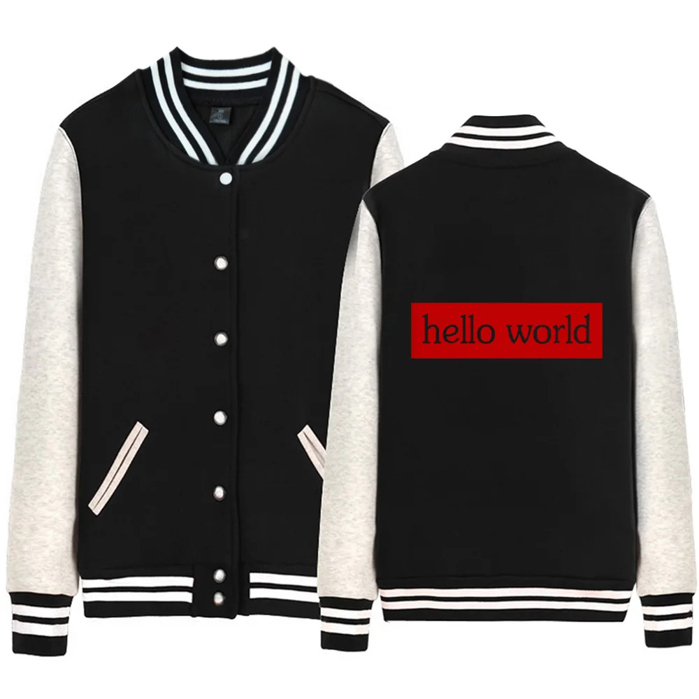 Женская бейсбольная куртка Hello World Geek C программа Std Namespace Code ++ на молнии флисовое