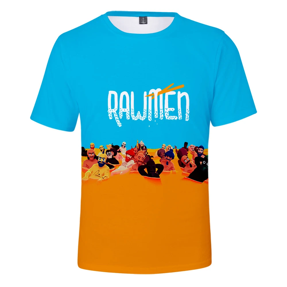 

Fashion new RAWMEN 3D Harajuku men's short-sleeved T-shirt street hip-hop comfortable top summer character print casual T-shirt