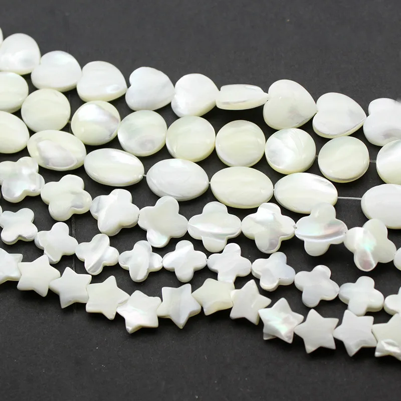 5 шт./пакет натуральный белый бабочка стеклянные бусы перламутром в форме сердца