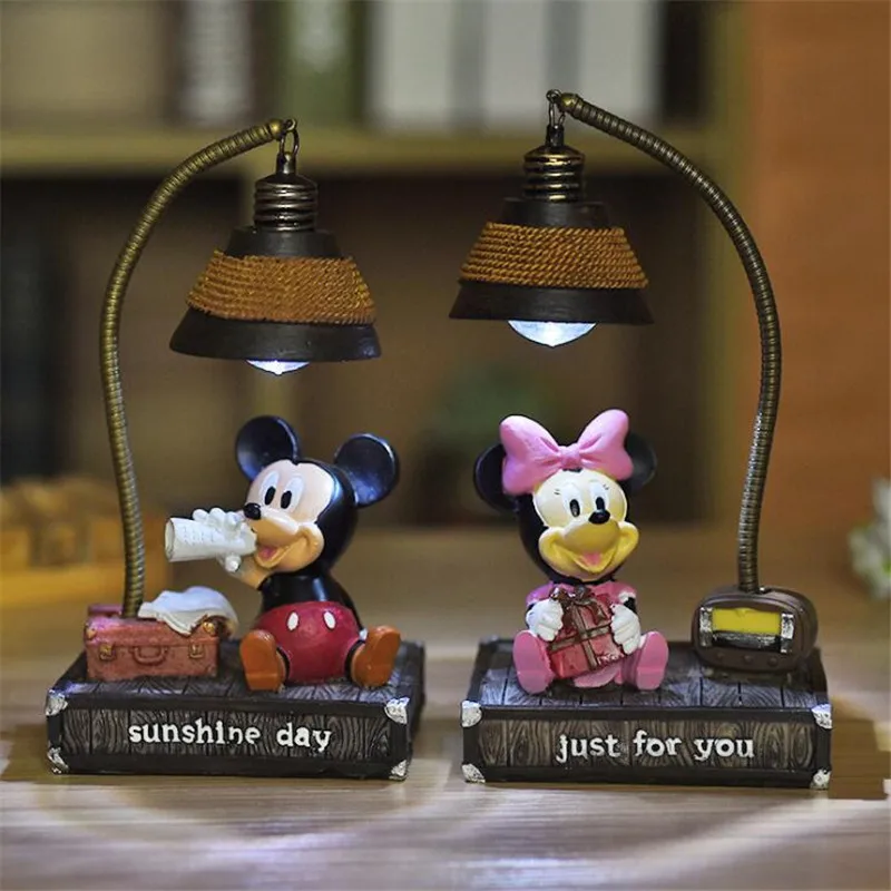 Disney светодиодный Ночной светильник с Микки и Минни Маус настольная лампа