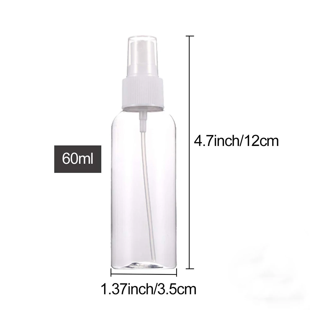

20pcs Empty Spray Bottles Perfume Sprayer Small Round Toner Mist Atomizer Cosmetic Containers Travel Bottle Colored Plastic 60ml