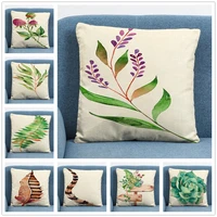 geometric flower 45x45cm linen cushion cover pillow case for home sofa car decor pillowcase simple nordic wind plant