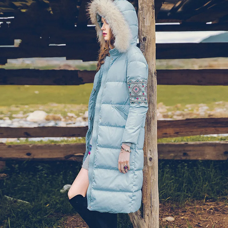 Зимний пуховик для женщин 2020 элегантный корейский теплый на утином пуху Женское