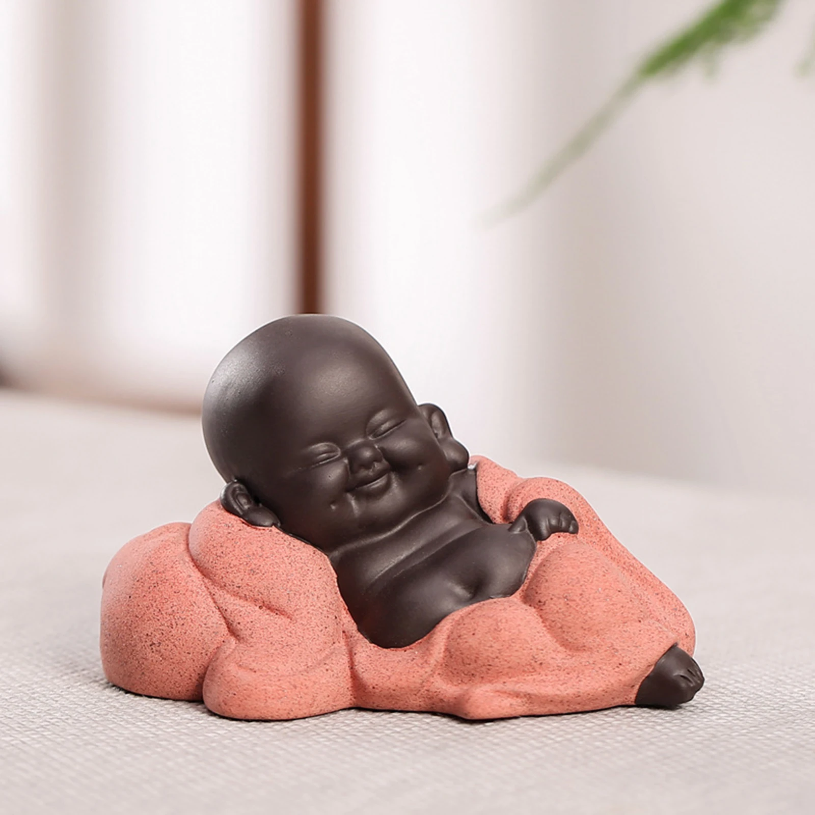 Ceramic Little Baby Monk Happy Buddha Statue Figurine Ornaments Dolls Arts | Дом и сад