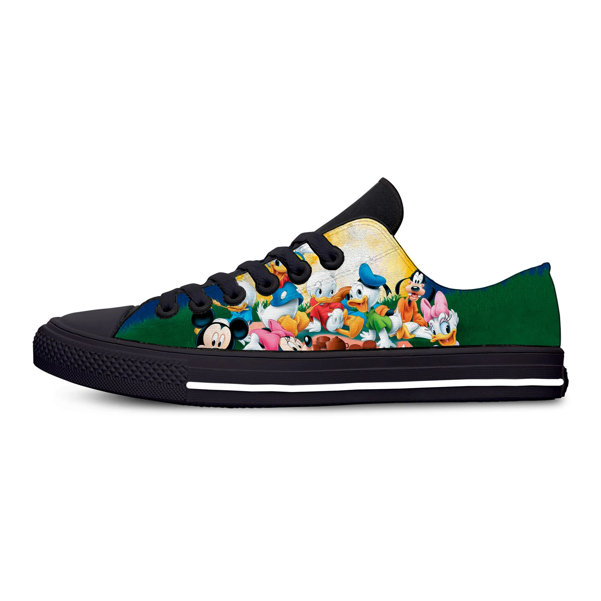 2019 популярная классическая мужская обувь с Микки и друзьями легкая низкая модная
