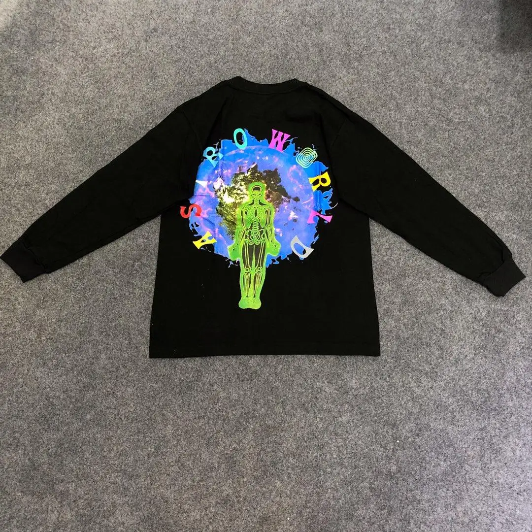

19SS Travis Scott Astroworld Wish You Were Here t shirts men women long sleeves astroworld tshirt skeleton astroworld t shirt