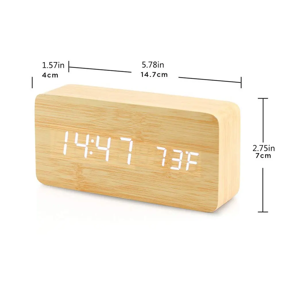 

new high quality Home Storage Stylish Multifunctional LED Alarm Clock USB Power Supply Digital Alarm Clock With Voice Control