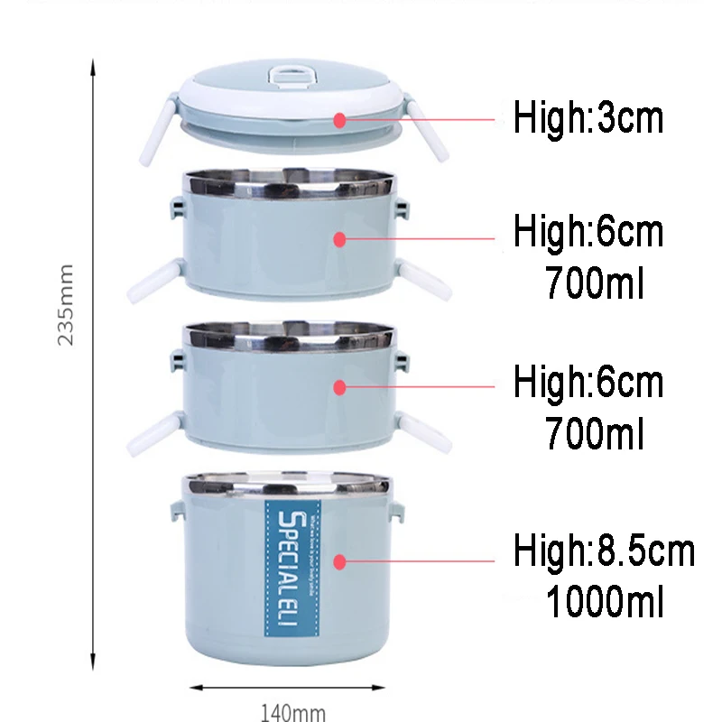 Изоляционная герметичная отдельная решетка из нержавеющей стали Bento Box детский