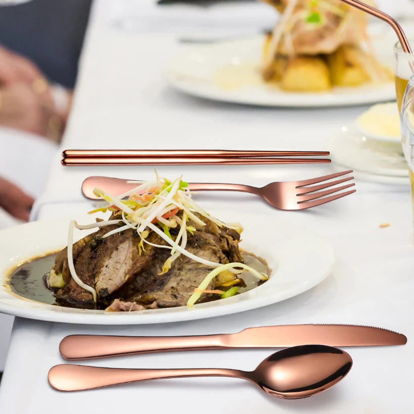 Набор столовых приборов из 4 предметов столовая посуда нержавеющей стали