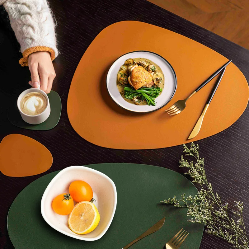 Кожаные Салфетки водонепроницаемые маслостойкие термостойкие подставки для