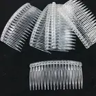 Бесплатная доставка 7x5 см 15 зубцов Необычные DIY пластмассовая заколка для волос гребень для женщин Свадебная фата держатель прозрачный инструмент для укладки