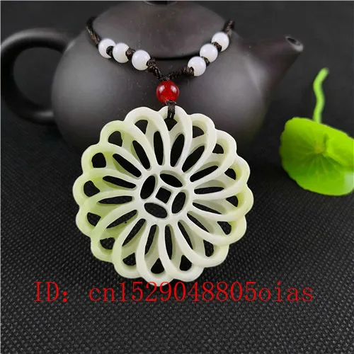 Китайский натуральный белый нефрит подвеска в форме мельницы ожерелье