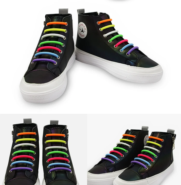 16 шт./партия, силиконовые шнурки, эластичные шнурки для обуви, специальные шнурки без шнуровки для мужчин и женщин, резиновые шнурки на шнуровке, 12 цветов