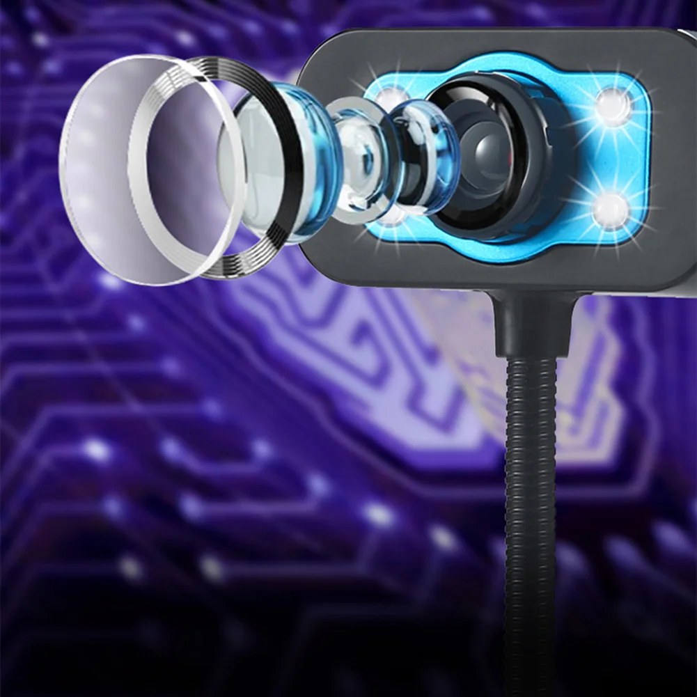 

LED HD Webcam USB Web Cam for Computer with Microphone Night Vision Web Camera for Home Office Conference Video Calling