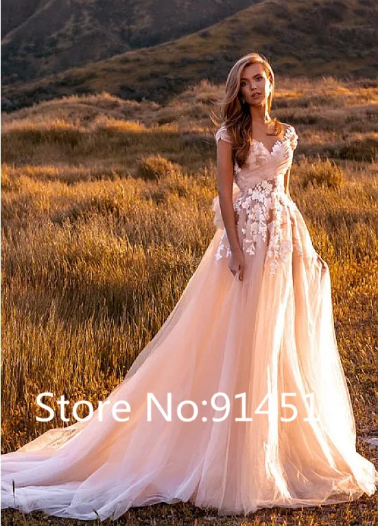 Новое свадебное платье милое Тюлевое кружевное невесты с аппликацией красивые