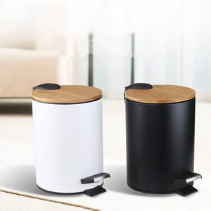 3/5L Wooden Flip Step Trash Can Garbage Rubbish Bin Waste Container Organizer Bathroom Kitchen Living Room Office Decoration 3/5L Wooden Flip Step Trash Can Garbage Rubbish Bin Waste Container Organizer Bathroom Kitchen Living Room Office Decoration