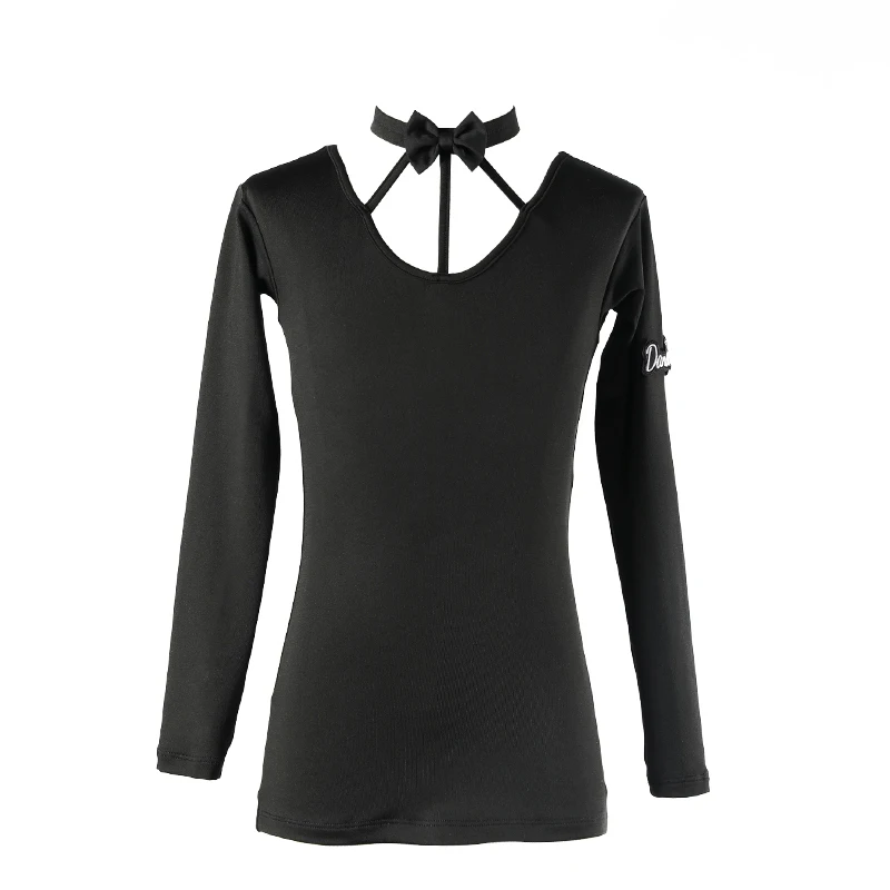 

2021 New Latin Dance Tops For Girls Long Sleeve Practice Clothes Ballroom Chacha Samba Latin Dance Performance Costumes DN7559