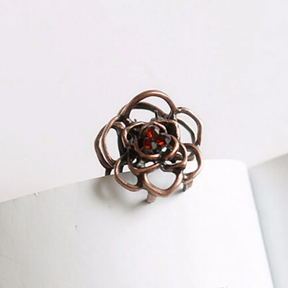 Корейские аксессуары для волос металлические медные Ретро полые розы цветы