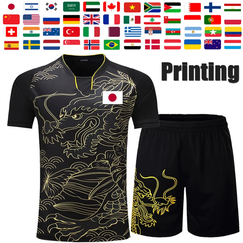 

Новая футболка с принтом для взрослых, новинка, футболка для настольного тенниса для мужчин и женщин, униформа для командных тренировок, фут...