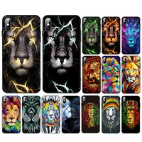 soft tpu phone case lion face art print for iphone se2020 7 8 11 pro max xs xr x unique cover 6s 6 plus 5 5s luxury shell coque
