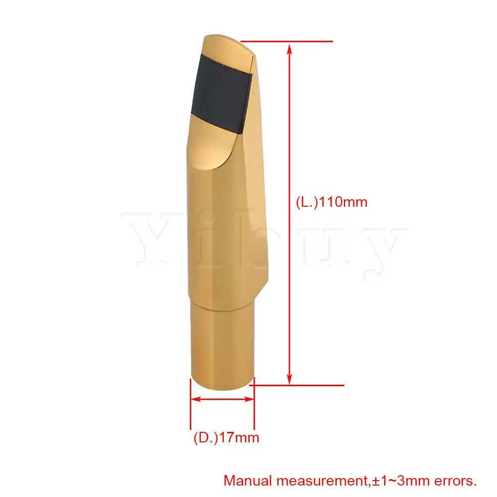 Yibuy 7# Золото B-плоские мундштук для саксофона-тенора с мундштук крышка+ квадратная пряжка