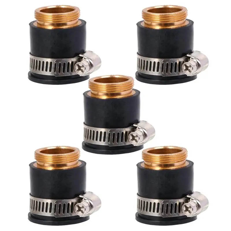

5PCS Universal Faucet Tap Connectors Adapter Tap Water Purifier Connector Copper Adapter (Black)