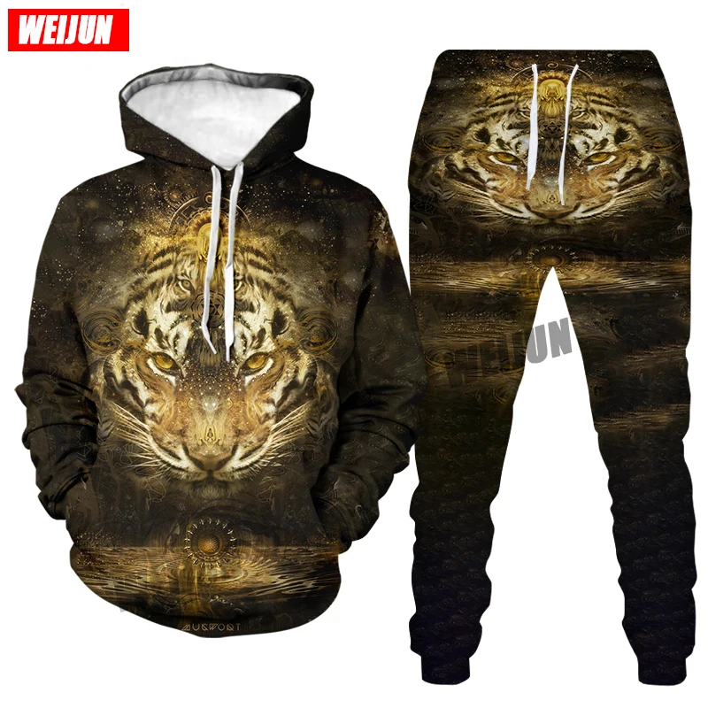 

New animal gorilla 3D printed hoodie men's Harajuku sweatshirt suit hooded jacket hip hop fashionable two-piece suit s-6xl