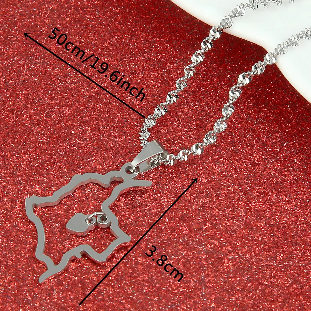 Колье с подвеской в виде сердца из нержавеющей стали картой Колумбии - купить по