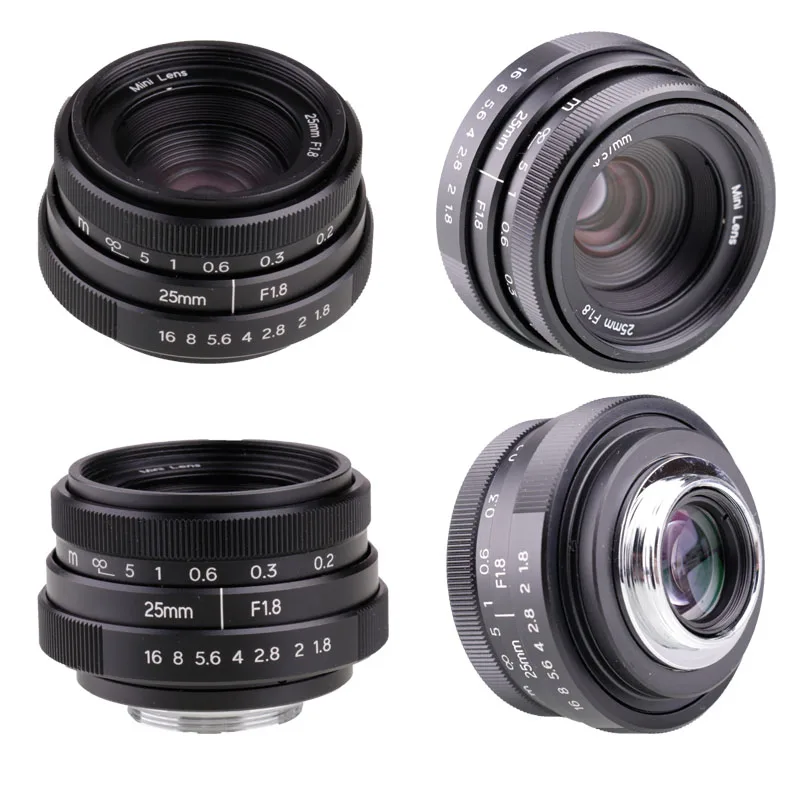 FUJIAN 25 мм f1.8 C mount CCTV Lens II объектив камеры для N1 Fujifilm FX NEX Micro 4/3 EOS M Черный Бесплатная