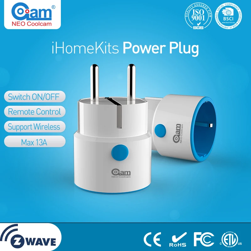 НЕО COOLCAM Z-wave Plus мини умная Вилка питания домашняя Автоматизация Zwave розетка, расширитель диапазона Z Wave работает с подмигиванием, Smartthings