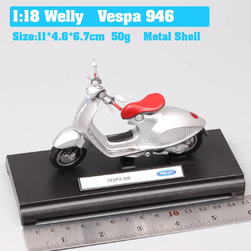 Vespa 946 Silver 1:18 весы piaggio vespa скутер 98 PK 125 GTR P150X 300 MP5 Primavera GTS мото rcycle мото велосипед литые автомобили игрушки модель детей - Цвет: Vespa 946 Silver