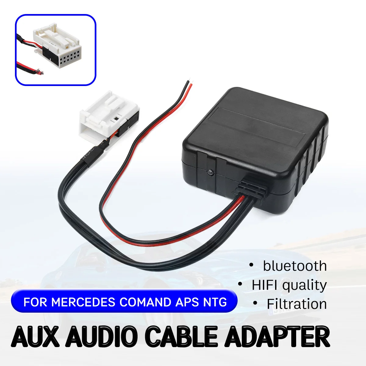 

bluetooth Aux Receiver for Benz W169 W245 W203 W209 W164 Cable Adapter Hifi Quality for Mercedes Wireless Aux Interface