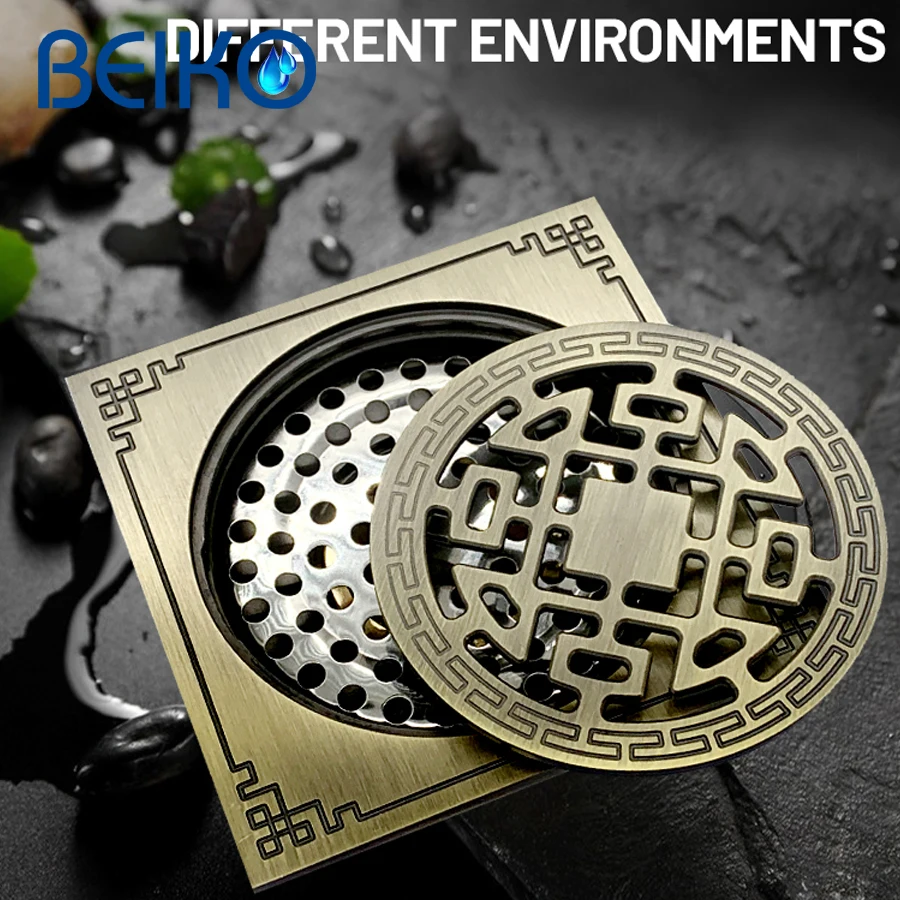 Еврокупер дренаж для пола античная латунная дренажная решетка душа тропический