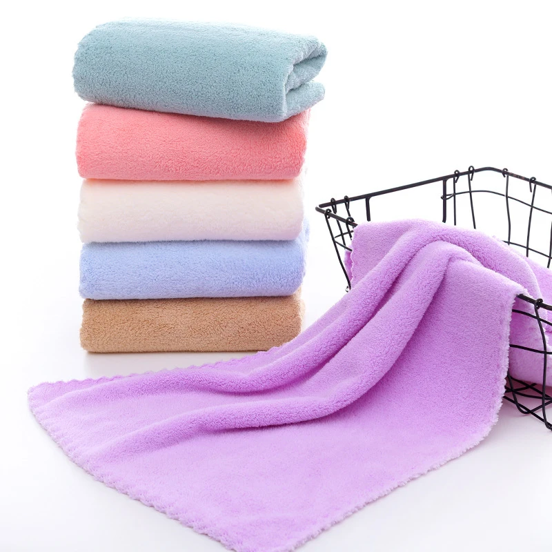 

Comfortable Washrag 35*75cm Microfiber Soft Face Towel Absorbent Coral Velvet Towel Solid Color Warm Breathable Home Towels