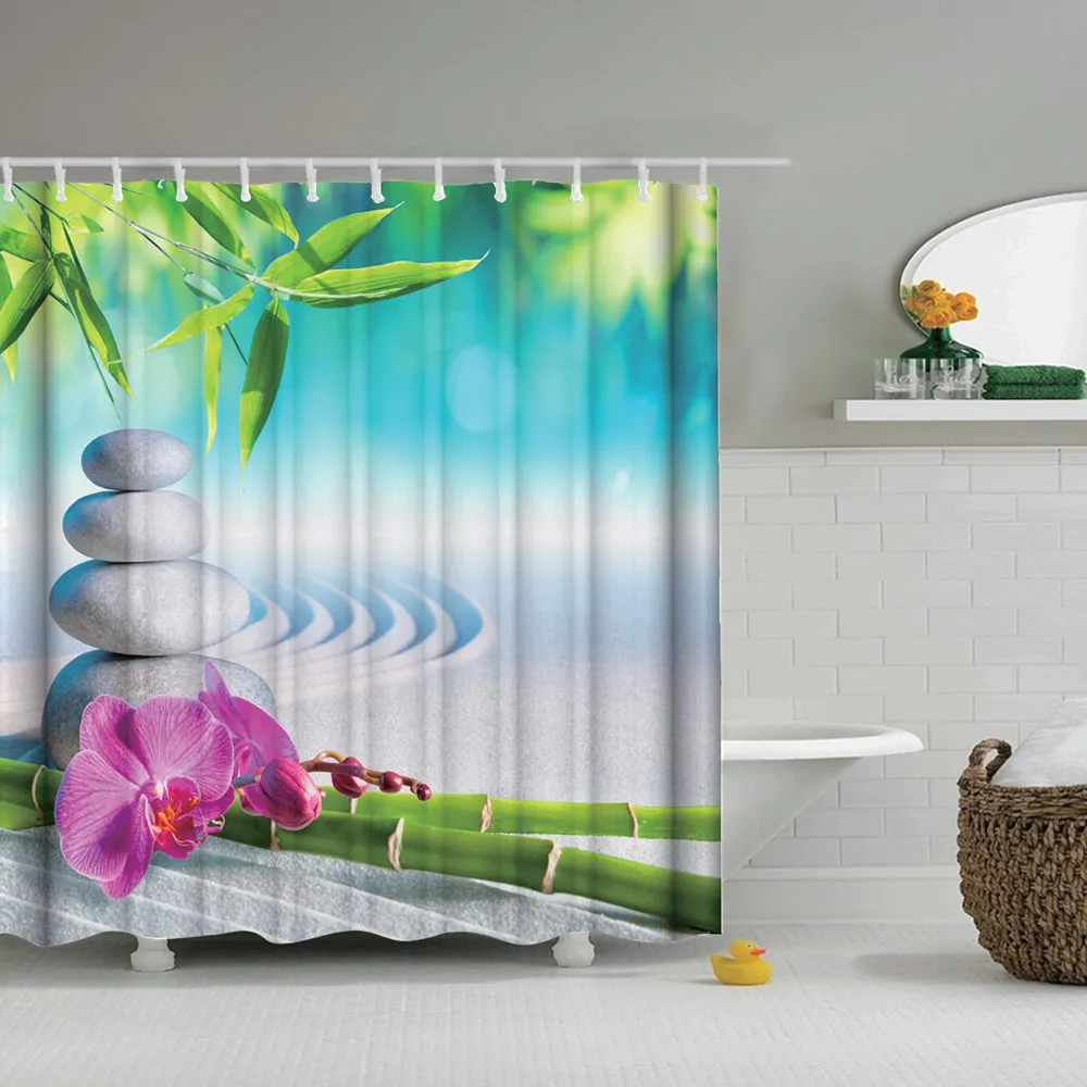 Dafield каменная душевая занавеска булыжник дзен путешествия S Мраморная