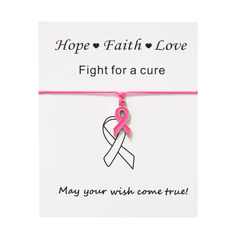 Браслет на ногу из металлического сплава с изображением рака груди | Украшения и