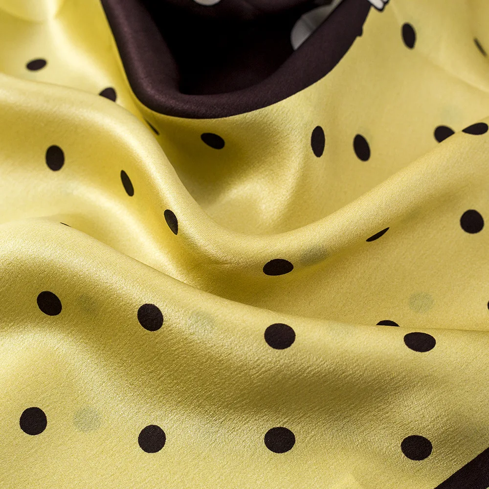 

High quality Scarves 53cm*53cm Dot Cashew Fashion Ladies Square Scarf 100% Real Silk Cute Cat Print Daily Casual Neckline