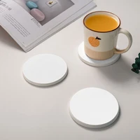 set of 6pcs custom eco friendly diatom desktop decoration diatomite water absorption coffee tea mat anti scalding cup coasters