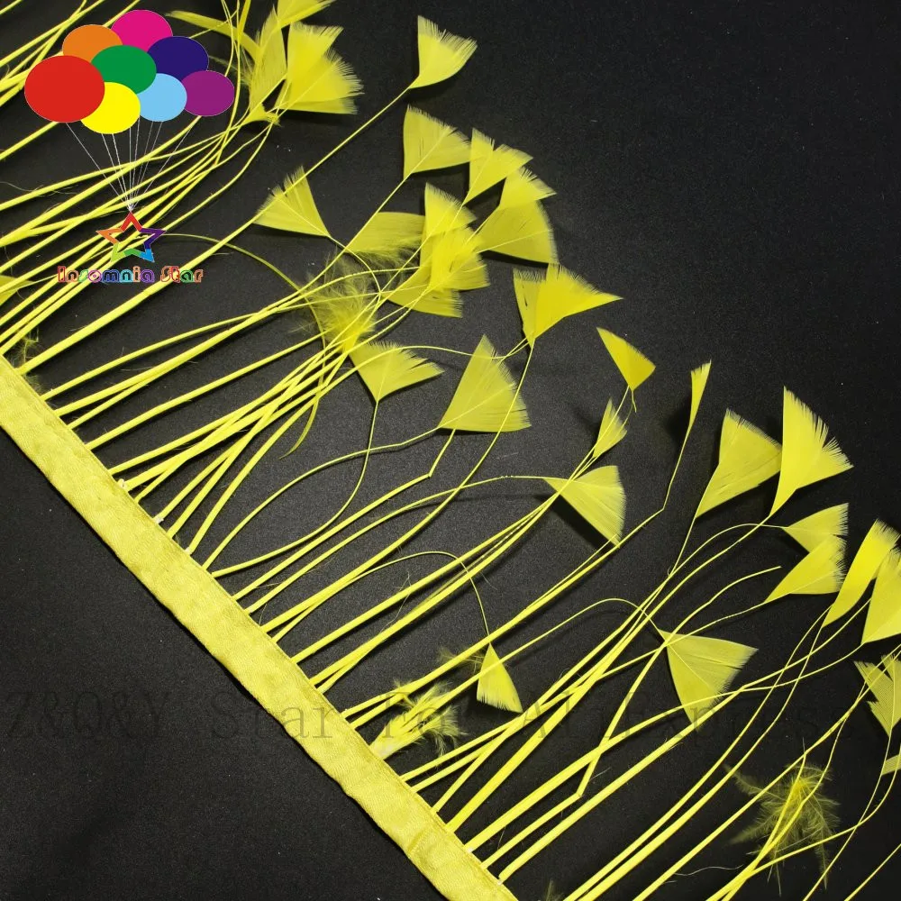 Natural 10-15CM (4-6 inches) tear flat head turkey feather dyed yellow to make cloth edge DIY craft jewelry | Дом и сад