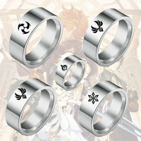 anime genshin impact eye god finger rings stainless steel cosplay xiao klee grass hutao fire wind water thunder ice rock ring